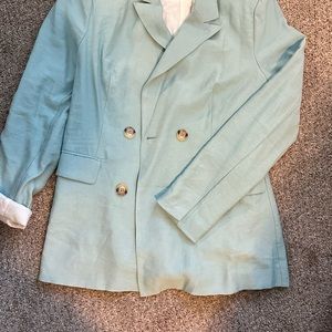 Hey Babe Oversized Blazer Sea Foam color